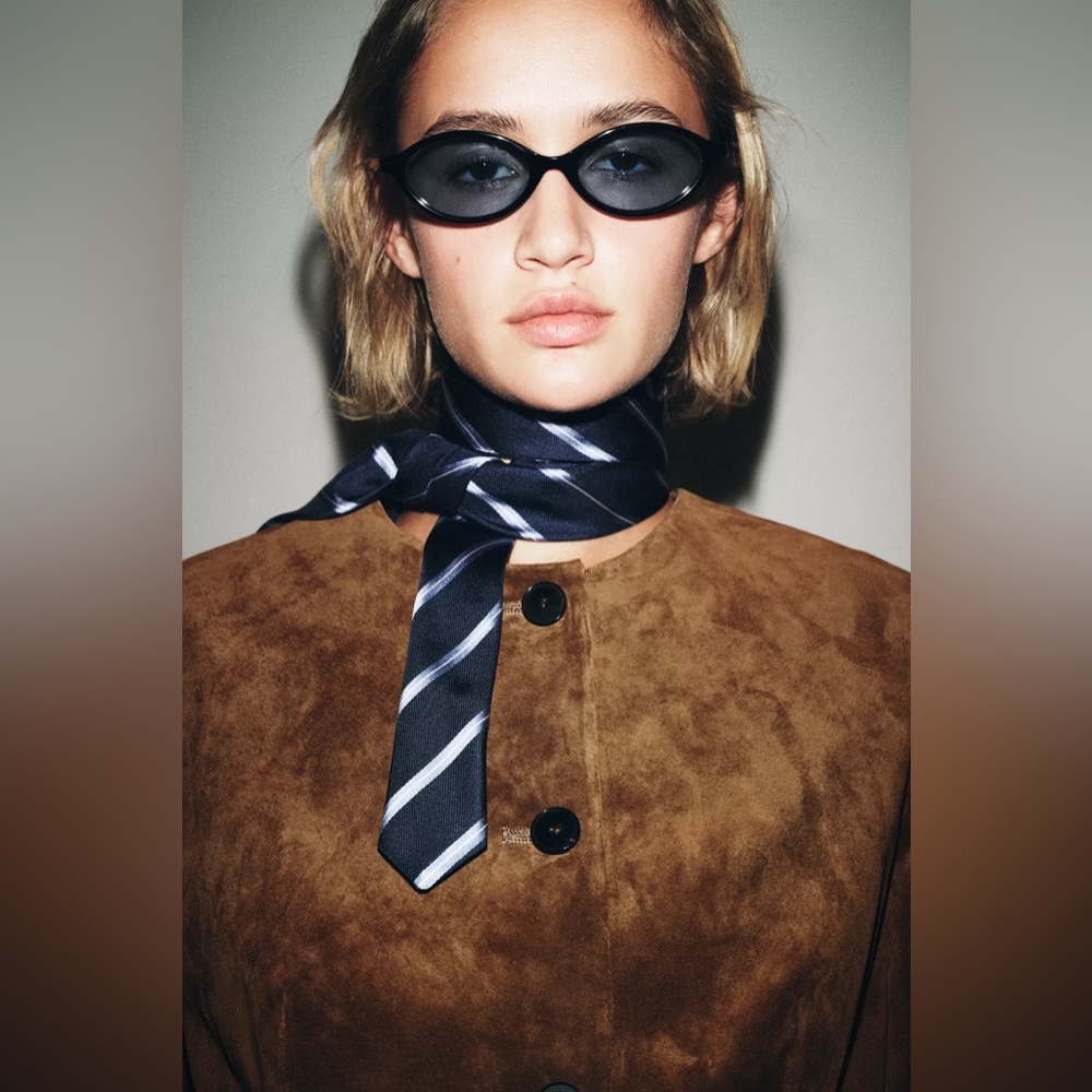 100% SUEDE LEATHER FLARED HEM JACKET - Picture 10 of 16